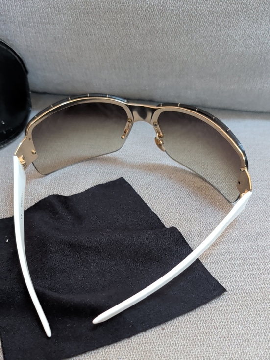 Gucci Vintage Bullet 1819/S Sunglasses Brown Gradient Lenses Gold Accents Y2K main image 8